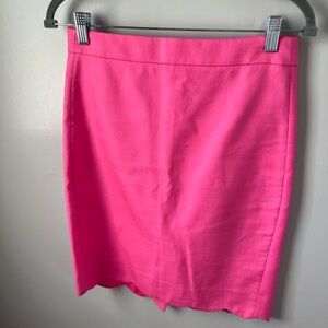 J.Crew pink cotton scalloped hem pencil skirt xs 00